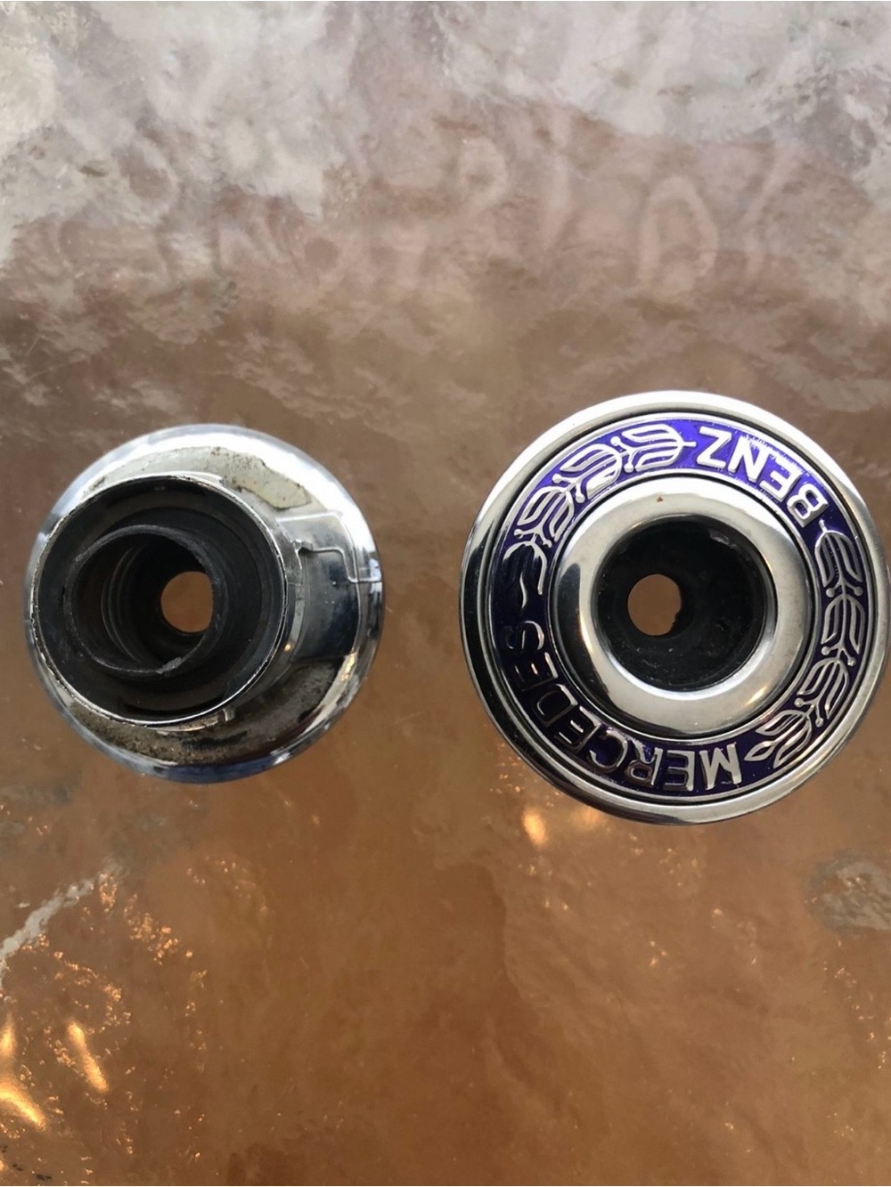 Mercedes Benz Chrome Valve Stem Caps - Set of 2 / Mercedes Benz Logo - 1